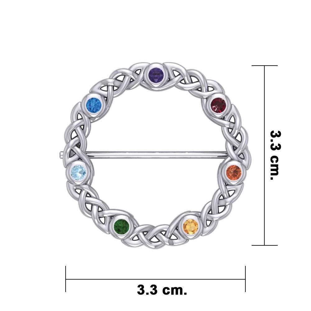 Chakra Celtic Silver Brooch TBC161 - Jewelry