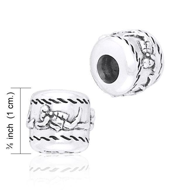 Cylinder Scuba Diver Silver Bead TBD036 - Jewelry
