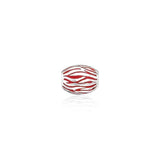 Oval Waves Silver Bead with Enamel Accents TBD089 - Jewelry