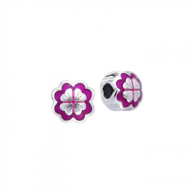 Colored Flower Silver Bead TBD090 - Jewelry
