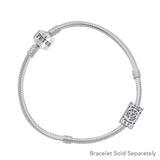 Om Symbol in Circle with Rune Symbol and Celtic Accented Silver Bead TBD369 - Jewelry