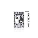 Yin Yang in Circle with Rune Symbol and Celtic Accented Silver Bead TBD370 - Jewelry