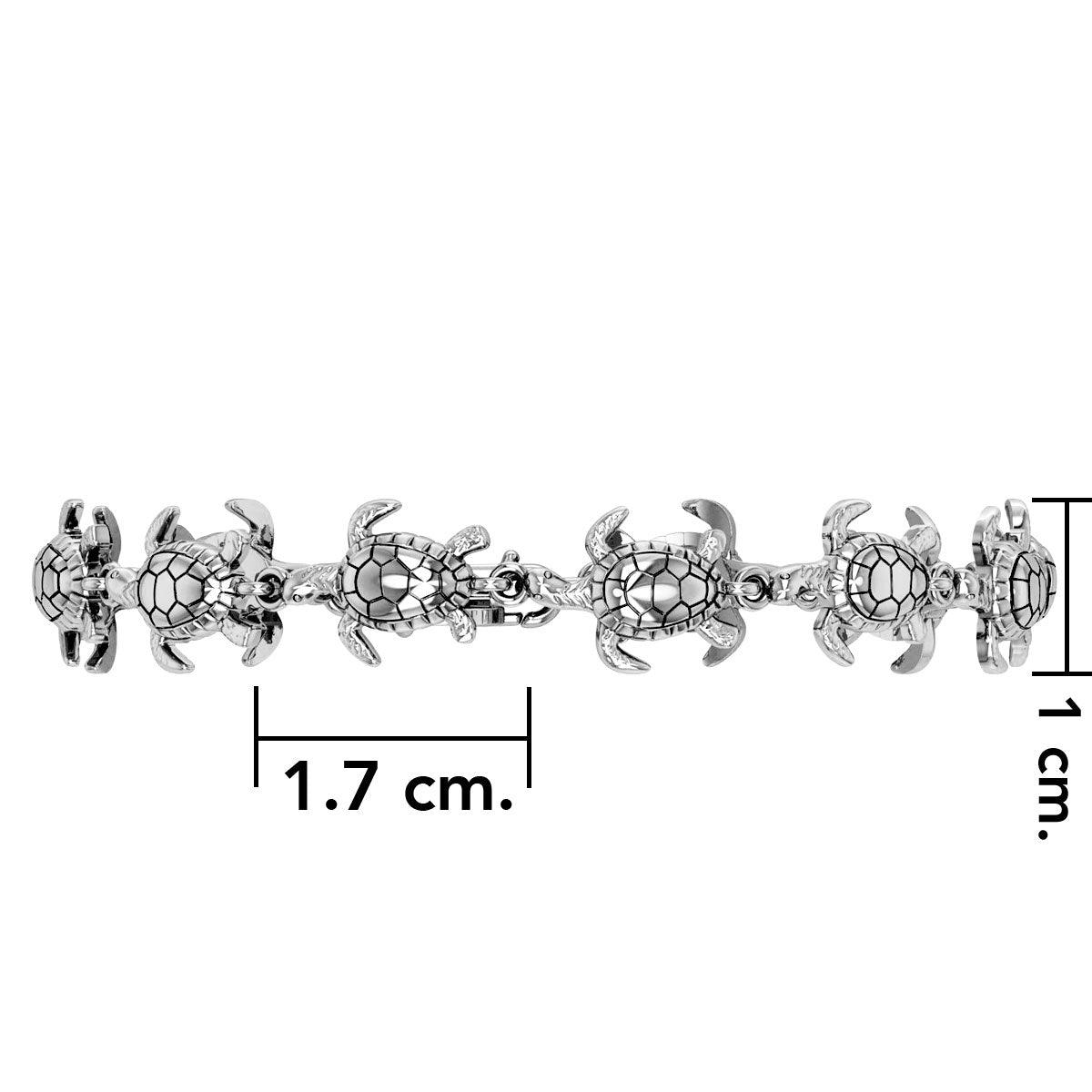 Turtle Link Sterling Silver Link Bracelet TBG001 - Jewelry