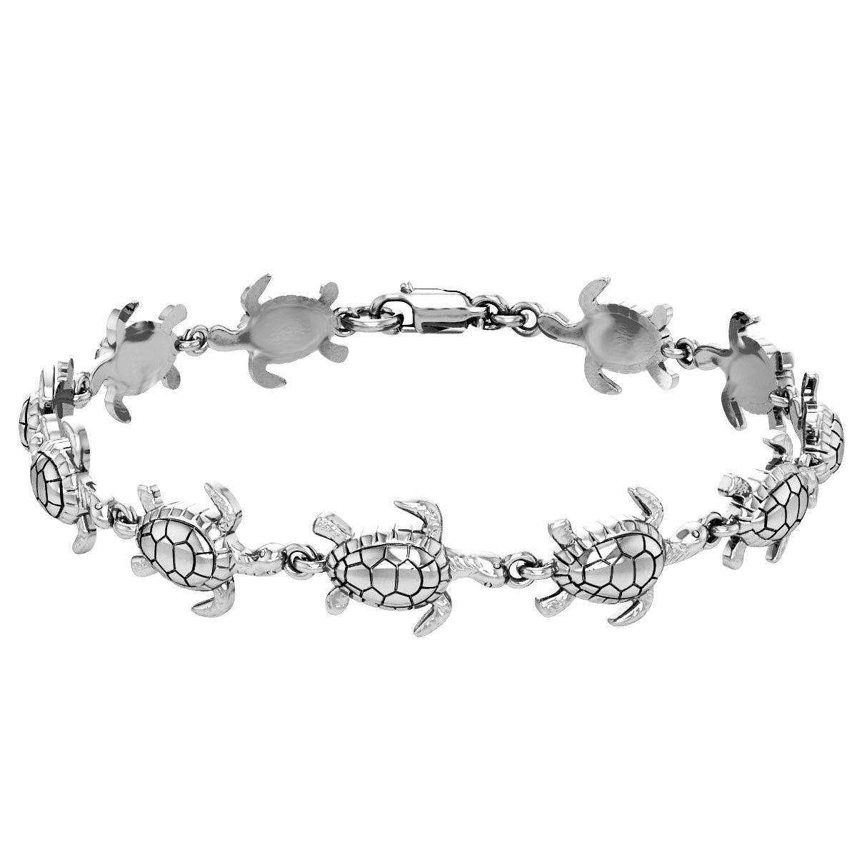 Turtle Link Sterling Silver Link Bracelet TBG001 - Jewelry