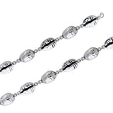 Sterling Silver Coffee Bean Link Bracelet TBG015