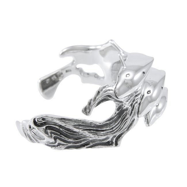 Dolphins Sterling Silver Cuff Bracelet TBG047 - Jewelry