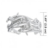 Dolphins Sterling Silver Cuff Bracelet TBG047 - Jewelry