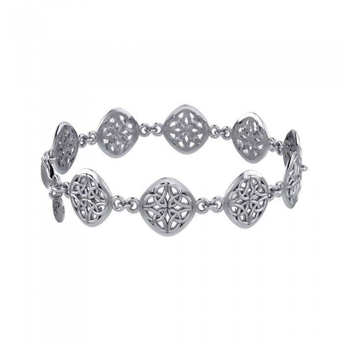 Sense the power of four ~ Sterling Silver Jewelry Celtic Four-Point Bracelet TBG072 - Jewelry