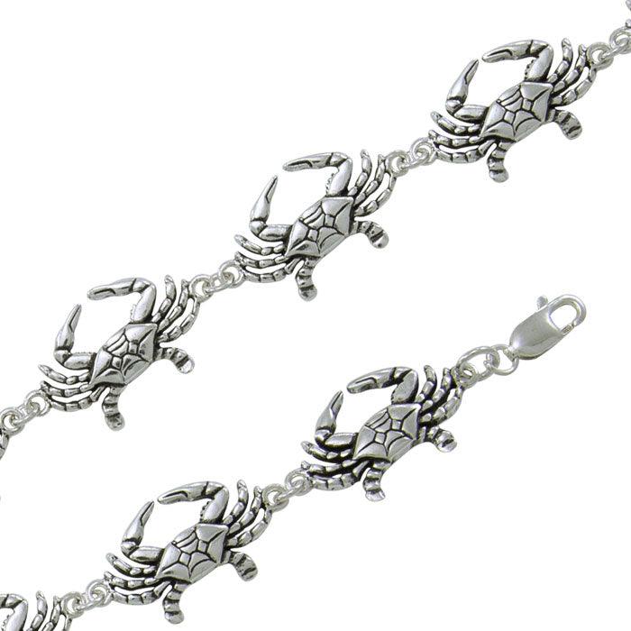 Crab Link Silver Bracelet TBG081 - Jewelry