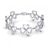 Allured with the shamrocks presence ~ Sterling Silver Jewelry Link bracelet TBG292 - Jewelry