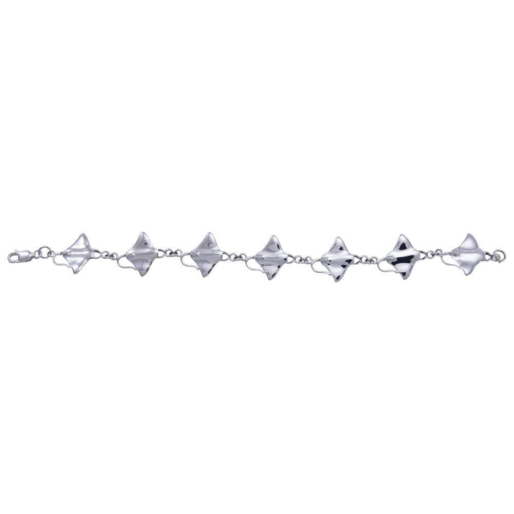 Manta Ray Sterling Silver Link Bracelet TBG327-DD - Jewelry
