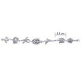 Breathing in the Sealife ~ Sterling Silver Jewelry Link Bracelet TBG352 - Jewelry
