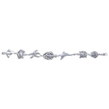 Breathing in the Sealife ~ Sterling Silver Jewelry Link Bracelet TBG352