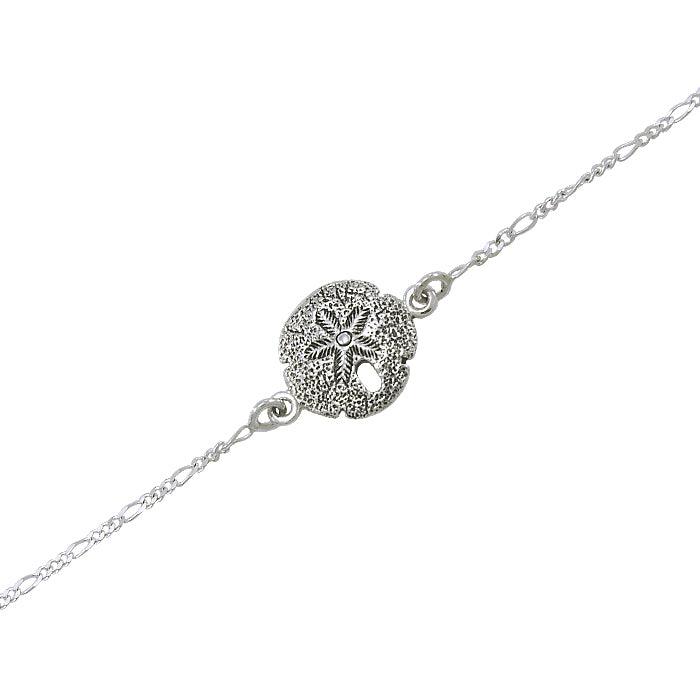 Sand dollar’s beautiful reminder of the seashore ~ Sterling Silver Jewelry Anklet TBG377 - Jewelry