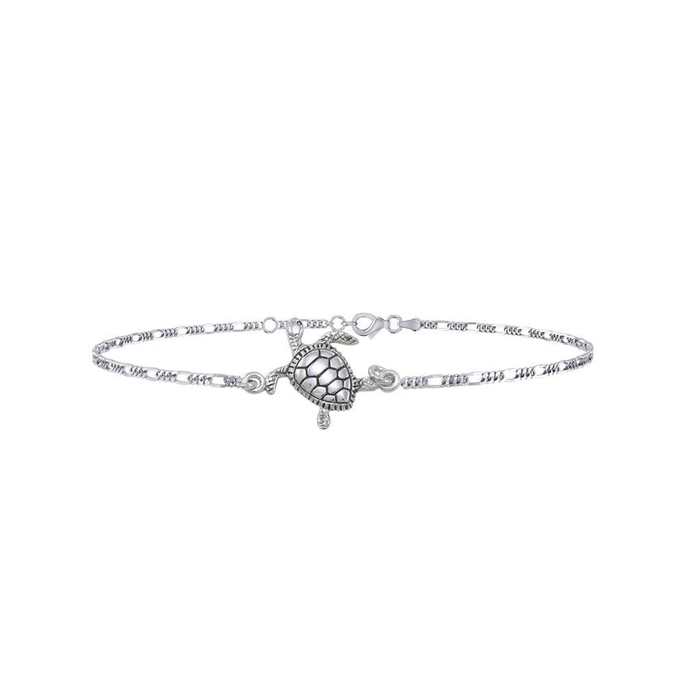 Silver Turtle Anklet TBG380 - Jewelry