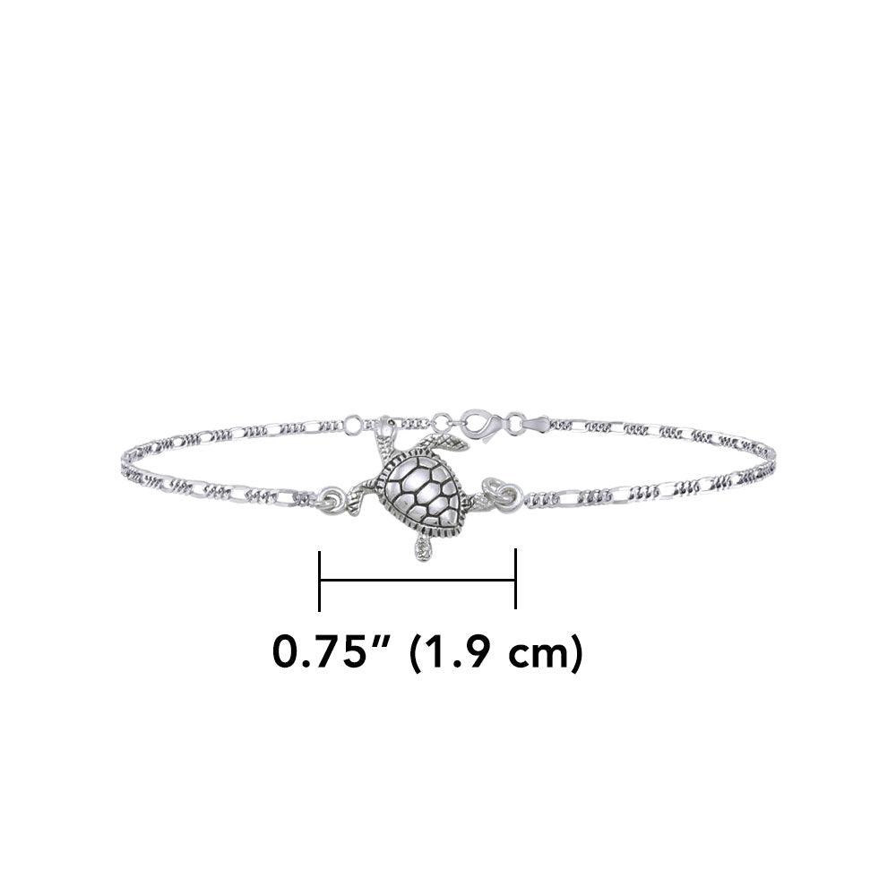 Silver Turtle Anklet TBG380 - Jewelry
