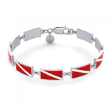 Dive Flag Sterling Silver Link Bracelet TBG404