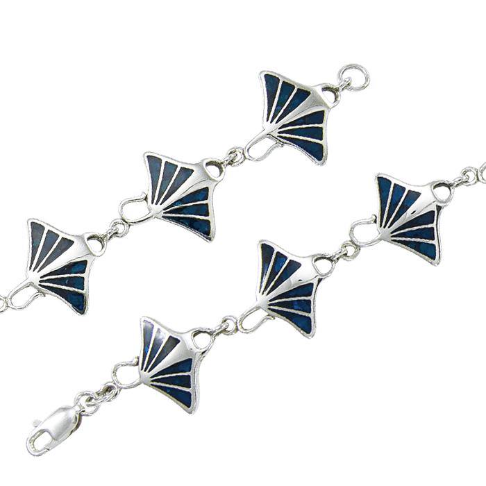 Manta Ray with Inlaid Silver Bracelet TBG545 - Jewelry
