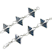 Manta Ray with Inlaid  Sterling Silver Bracelet TBG545