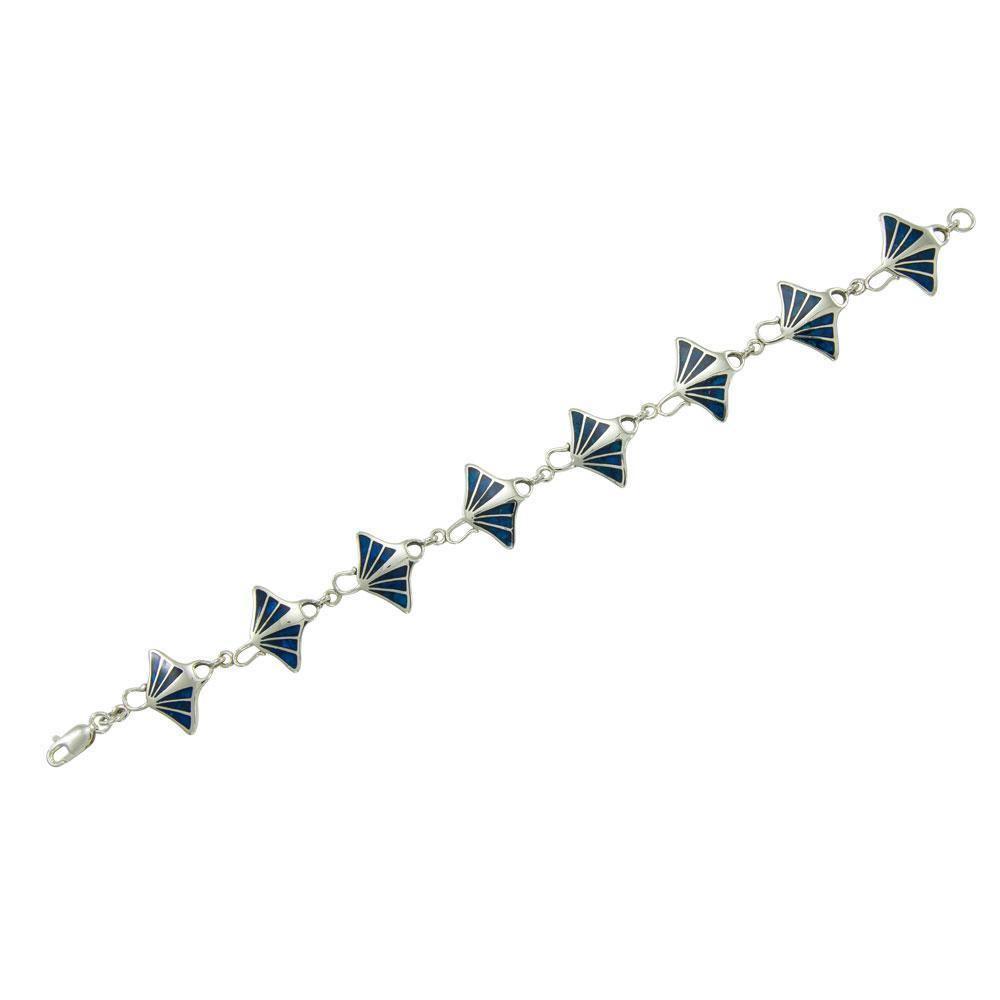 Manta Ray with Inlaid Silver Bracelet TBG545-DD - Jewelry