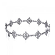 A charm in four folds ~ Celtic Four-Point Sterling Silver Bracelet TBG579