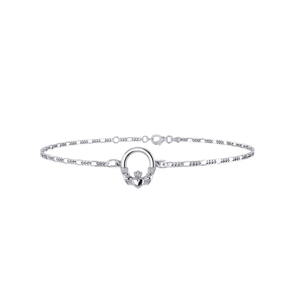 Irish Claddagh Silver Anklet TBG726 - Jewelry