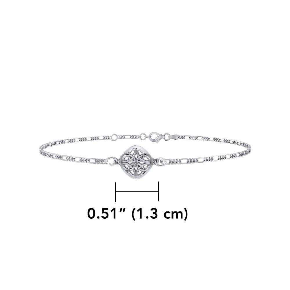 Celtic Four Point Quaternary Knot Silver Anklet TBG727 - Jewelry