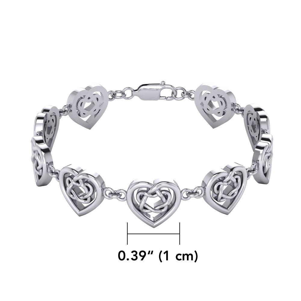 Celtic Knotwork and Hearts Silver Bracelet TBG737 - Jewelry