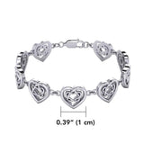Celtic Knotwork and Hearts Silver Bracelet TBG737 - Jewelry