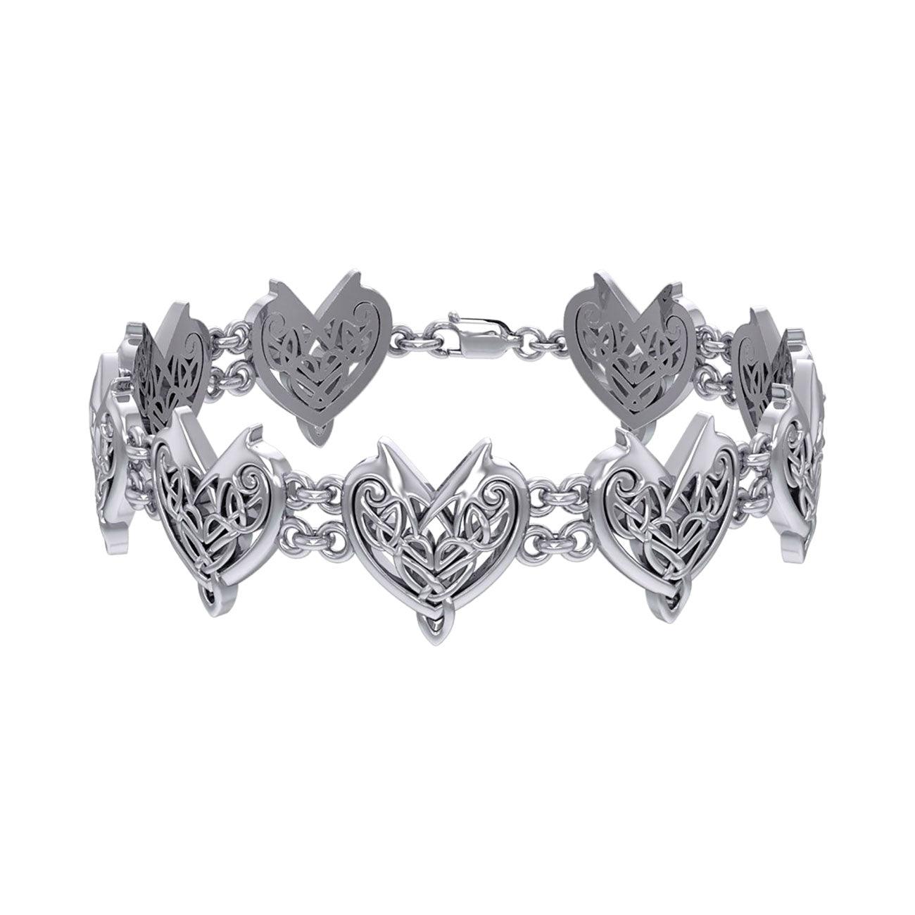 Joyous Celtic Hearts Silver Bracelet TBG773 - Jewelry