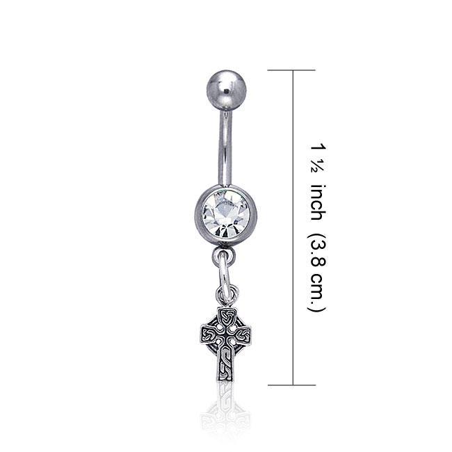 Celtic Cross & Gem Belly Button Ring TBJ012 - Jewelry