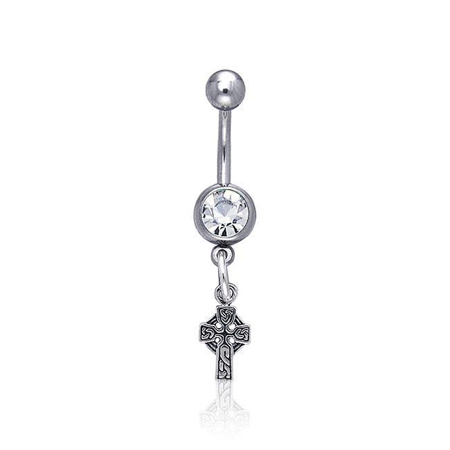 Celtic Cross & Gem Belly Button Ring TBJ012 - Jewelry