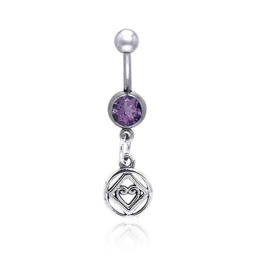 NA Hearts in Recovery Silver Belly Button Body Jewelry TBJ016 - Jewelry