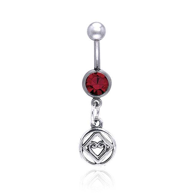 NA Hearts in Recovery Silver Belly Button Body Jewelry TBJ016 - Jewelry