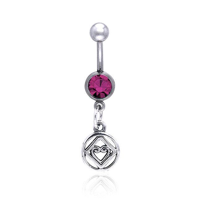 NA Hearts in Recovery Silver Belly Button Body Jewelry TBJ016 - Jewelry