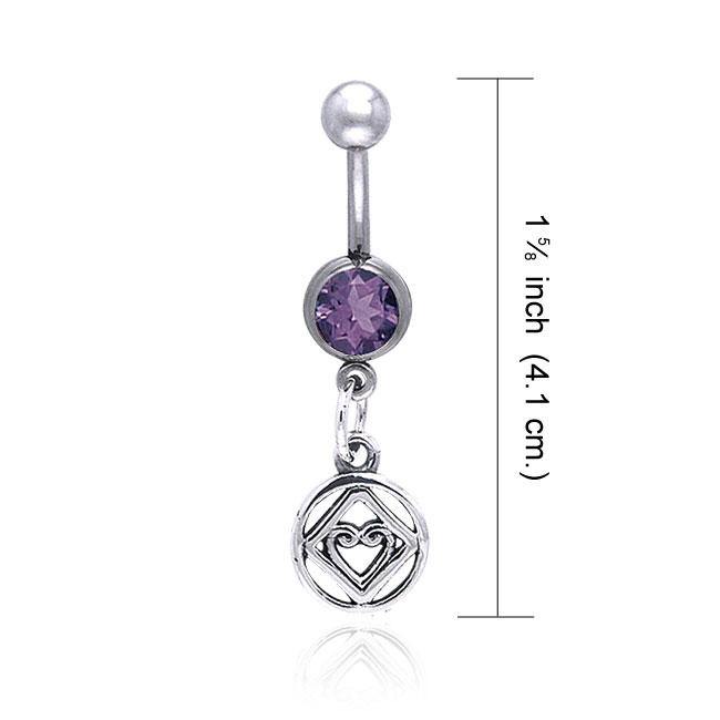 NA Hearts in Recovery Silver Belly Button Body Jewelry TBJ016 - Jewelry