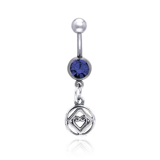 NA Hearts in Recovery Silver Belly Button Body Jewelry TBJ016 - Jewelry