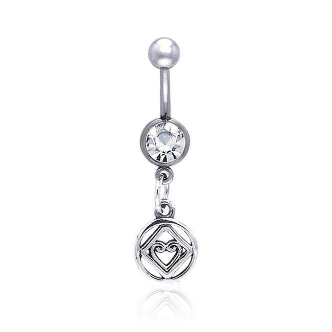 NA Hearts in Recovery Silver Belly Button Body Jewelry TBJ016 - Jewelry