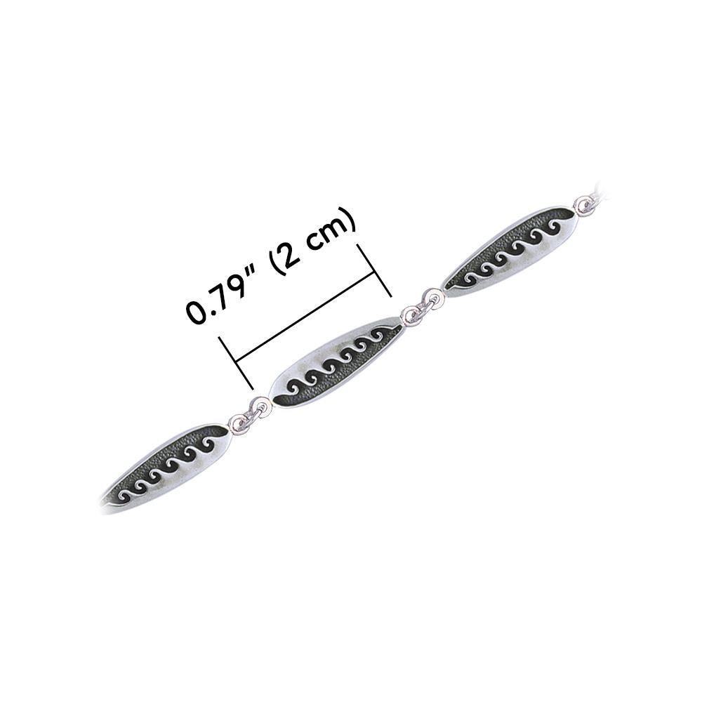 Surf Sterling Silver Link Bracelet TBL001 - Jewelry