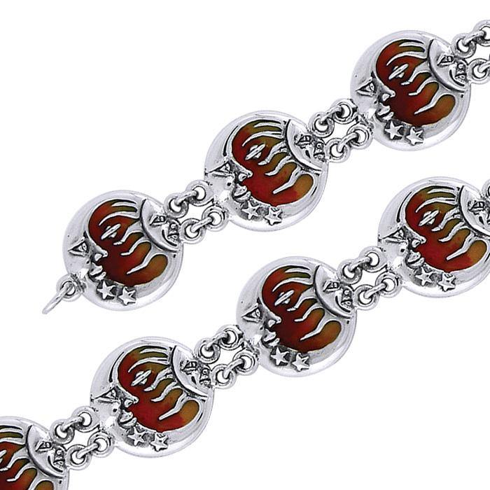 Moons Celestial Sterling Silver Bracelet with Enamel TBL090 - Jewelry