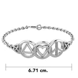 The Love Peace and Recovery Silver bracelet TBL406 - Jewelry