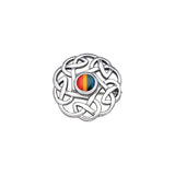 Rainbow Celtic Knots Sterling Silver Brooch TBR185R