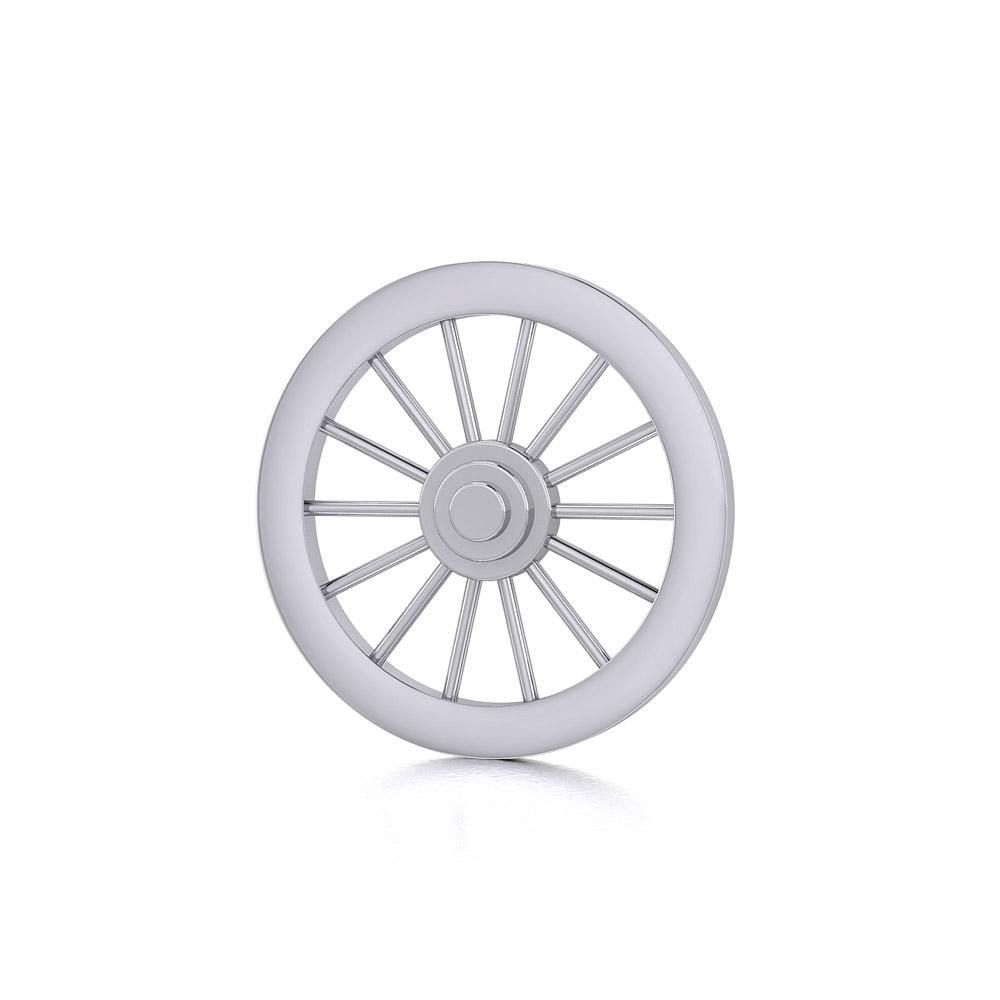 Wagon Wheel Serling Silver Tie Tack TBR409 - Jewelry