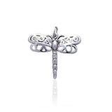 Large Silver Dragonfly Charm TC232