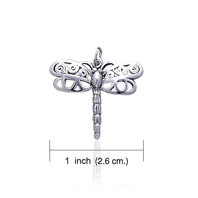Large Silver Dragonfly Charm TC232 - Jewelry