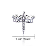 Large Silver Dragonfly Charm TC232 - Jewelry