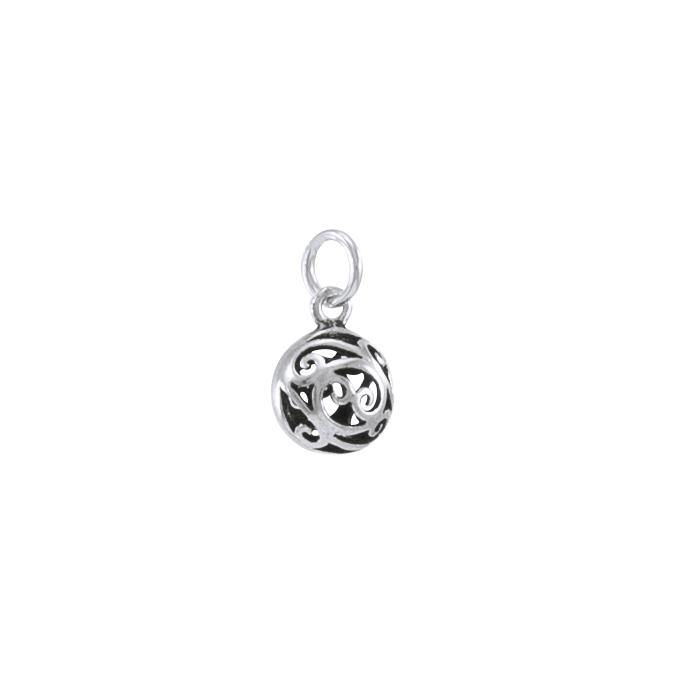 Filigree Ball Silver Charm TC459 - Jewelry