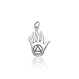 AA Recovery Hand Silver Charm TCM019 - Jewelry