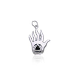 AA Recovery Hand Sterling Silver Charm TCM041