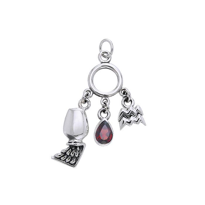 Aquarius Silver Astrology Charm TCM227 - Jewelry